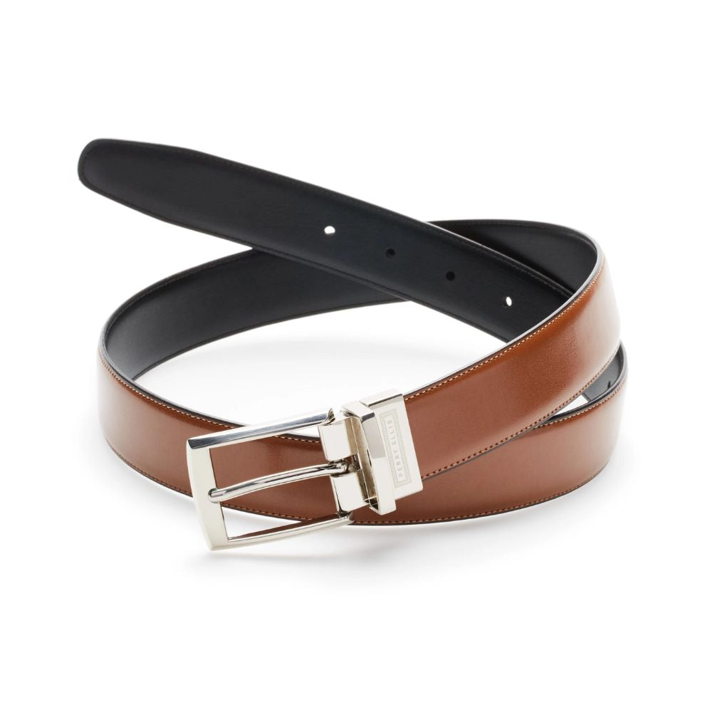 Perry Ellis Cinto Masculino Portfolio Couro de Flor Integral Rustcopper Tamanho 32 Regular