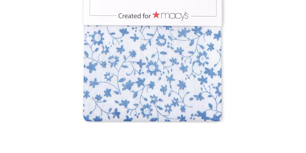 Lenço de bolso floral masculino Four in Hand Pannell azul-marinho tamanho regular
