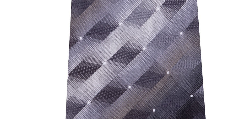 Gravata de seda Van Heusen masculina com estampa geométrica 3D em tons pretos, tamanho regular