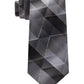 Gravata masculina Van Heusen Marine Classic Zig-Zag listrada preta tamanho regular