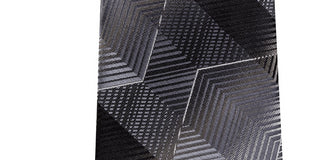 Gravata masculina Van Heusen Marine Classic Zig-Zag listrada preta tamanho regular