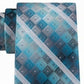 Gravata masculina Van Heusen Aaron Stripe geométrica azul tamanho regular