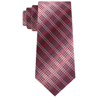 Gravata masculina Van Heusen Garcia Classic Ombre xadrez vermelha tamanho regular