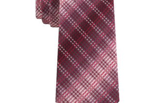 Gravata masculina Van Heusen Garcia Classic Ombre xadrez vermelha tamanho regular