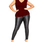 Top feminino City Chic Trendy Plus com babados, tamanho médio, vermelho, 18W