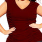 Top feminino City Chic Trendy Plus com babados, tamanho médio, vermelho, 18W