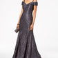 Vestido de renda ombro a ombro feminino R &amp; M Richards