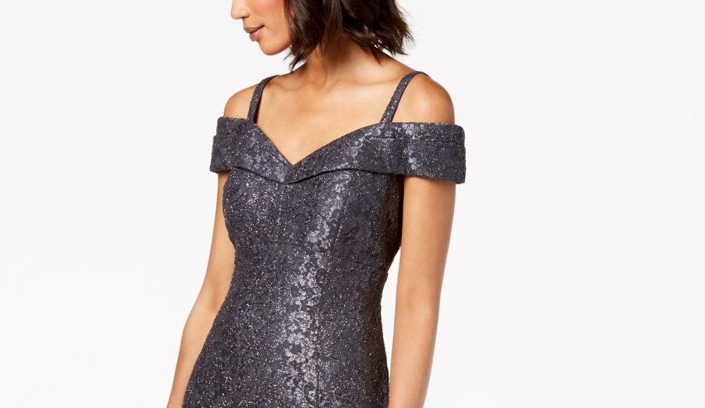 Vestido de renda ombro a ombro feminino R &amp; M Richards