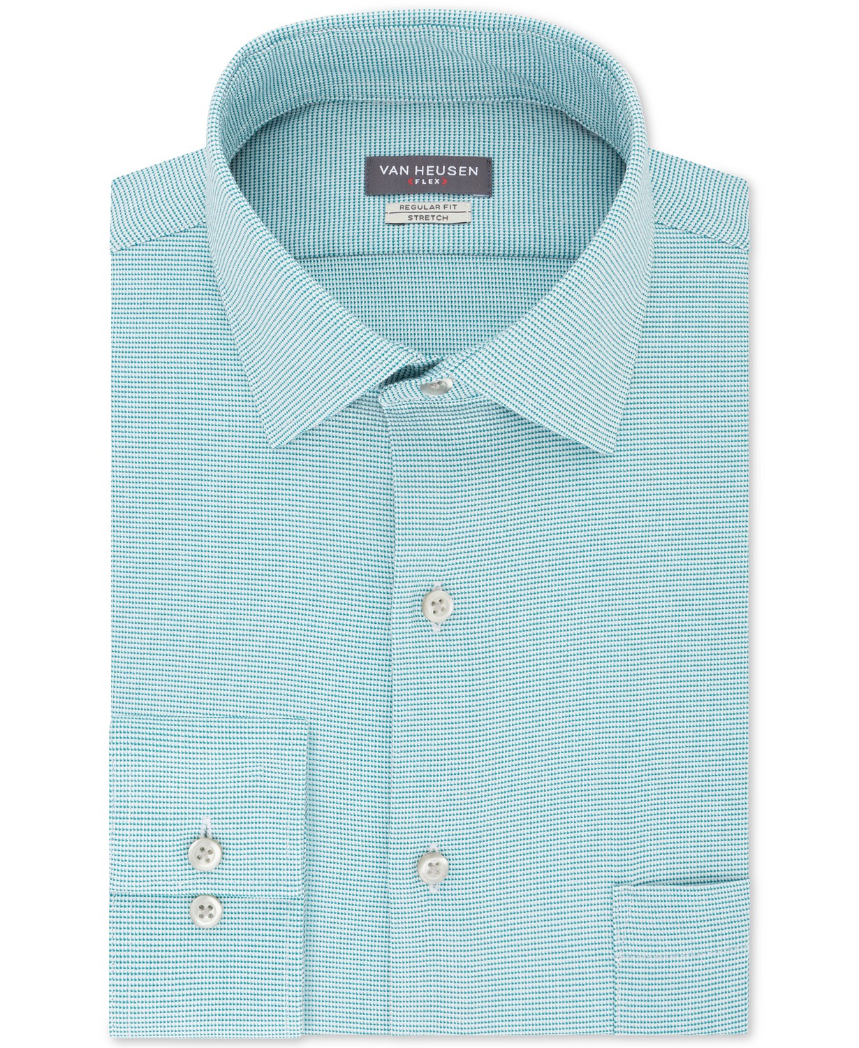 Camisa social masculina Van Heusen Classic/Regular Fit, sem vincos, com elástico e gola flexível, lisa, azul, tamanho 16-36-37