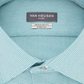 Camisa social masculina Van Heusen Classic/Regular Fit, sem vincos, com elástico e gola flexível, lisa, azul, tamanho 16-36-37