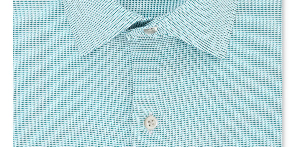 Camisa social masculina Van Heusen Classic/Regular Fit, sem vincos, com elástico e gola flexível, lisa, azul, tamanho 16-36-37