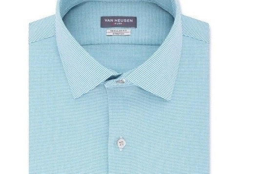 Camisa social masculina Van Heusen Classic/Regular Fit, sem vincos, com gola flexível e elástica, lisa, tamanho 18-36-37