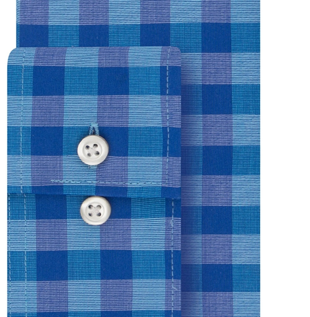 Camisa social masculina Van Heusen Fit Flex Collar Check Aqua Tamanho 15,5-34-35