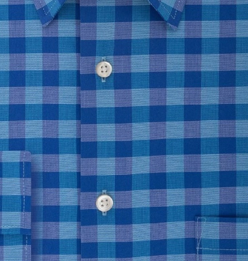 Camisa social masculina Van Heusen Fit Flex Collar Check Aqua Tamanho 15,5-32-33