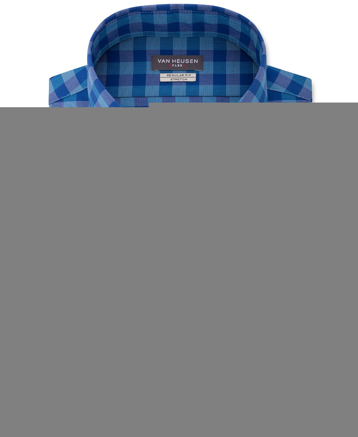 Camisa social masculina Van Heusen Fit Flex Collar Check Aqua Tamanho 17-34-35