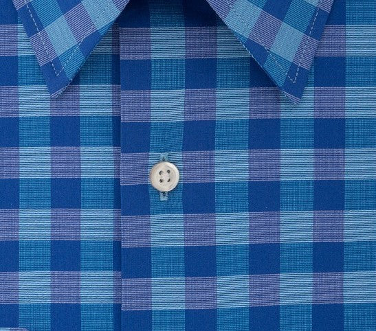 Camisa social masculina Van Heusen Fit Flex Collar Check Aqua Tamanho 17-34-35