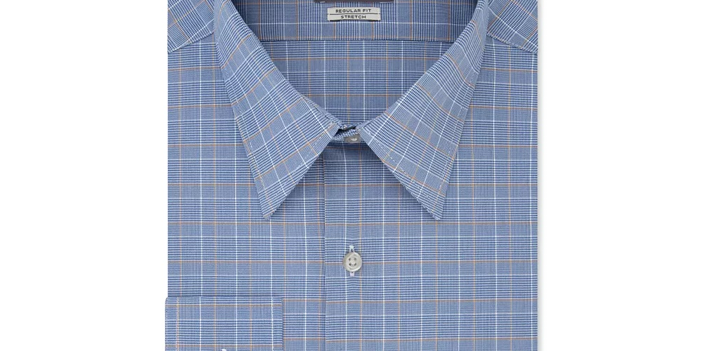 Camisa social masculina Van Heusen Flex sem vincos, azul médio, tamanho 15,5 x 34 x 35