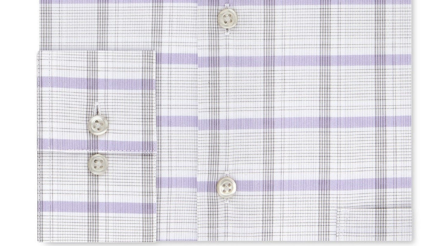 Camisa social masculina Van Heusen Regular Fit, sem vincos, com gola flexível elástica, cinza, 15,5 x 32-33