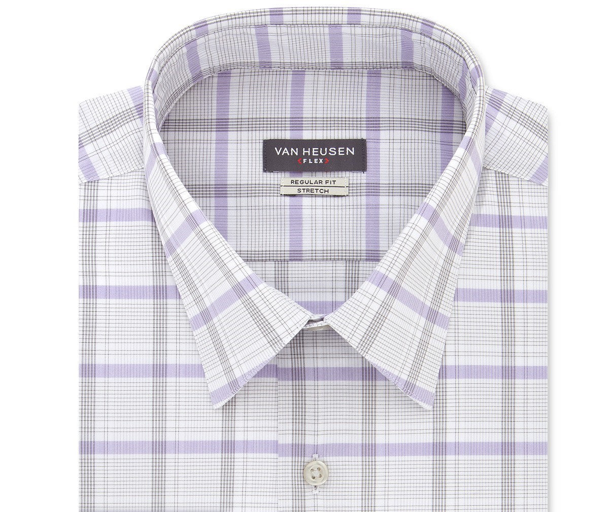 Camisa social masculina Van Heusen Classic/Regular Fit Stretch Flex Check Cinza 16-32-33