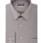 Camisa social listrada Van Heusen masculina com ajuste flexível e gola cinza, tamanho 32x33