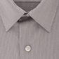 Camisa social listrada Van Heusen masculina com ajuste flexível e gola cinza, tamanho 32x33