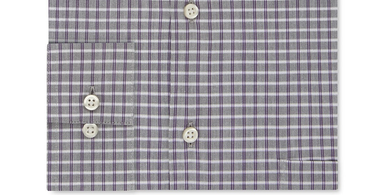 Camisa social masculina Van Heusen Classic Fit Flex Collar Stretch Cinza Xadrez Tamanho 36X37