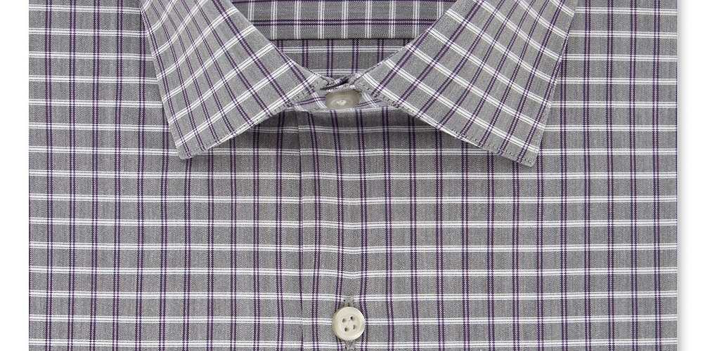 Camisa social masculina Van Heusen Classic Fit Flex Collar Stretch Cinza Xadrez Tamanho 36X37