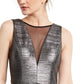 Vestido Nightway Feminino Metallic Illusion-Mesh Gunmetal Tamanho 4