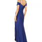 Vestido de festa feminino Nightway com decote ombro a ombro e fenda em cetim
