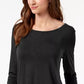 Top de chiffon com bainha feminino Style &amp; Co, preto, tamanho extra grande