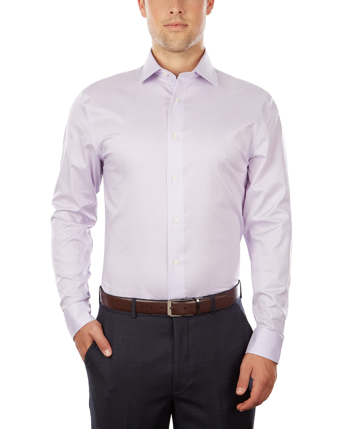 Camisa social masculina Tommy Hilfiger Slim-Fit Performance Stretch Check tamanho 15,5x32-33