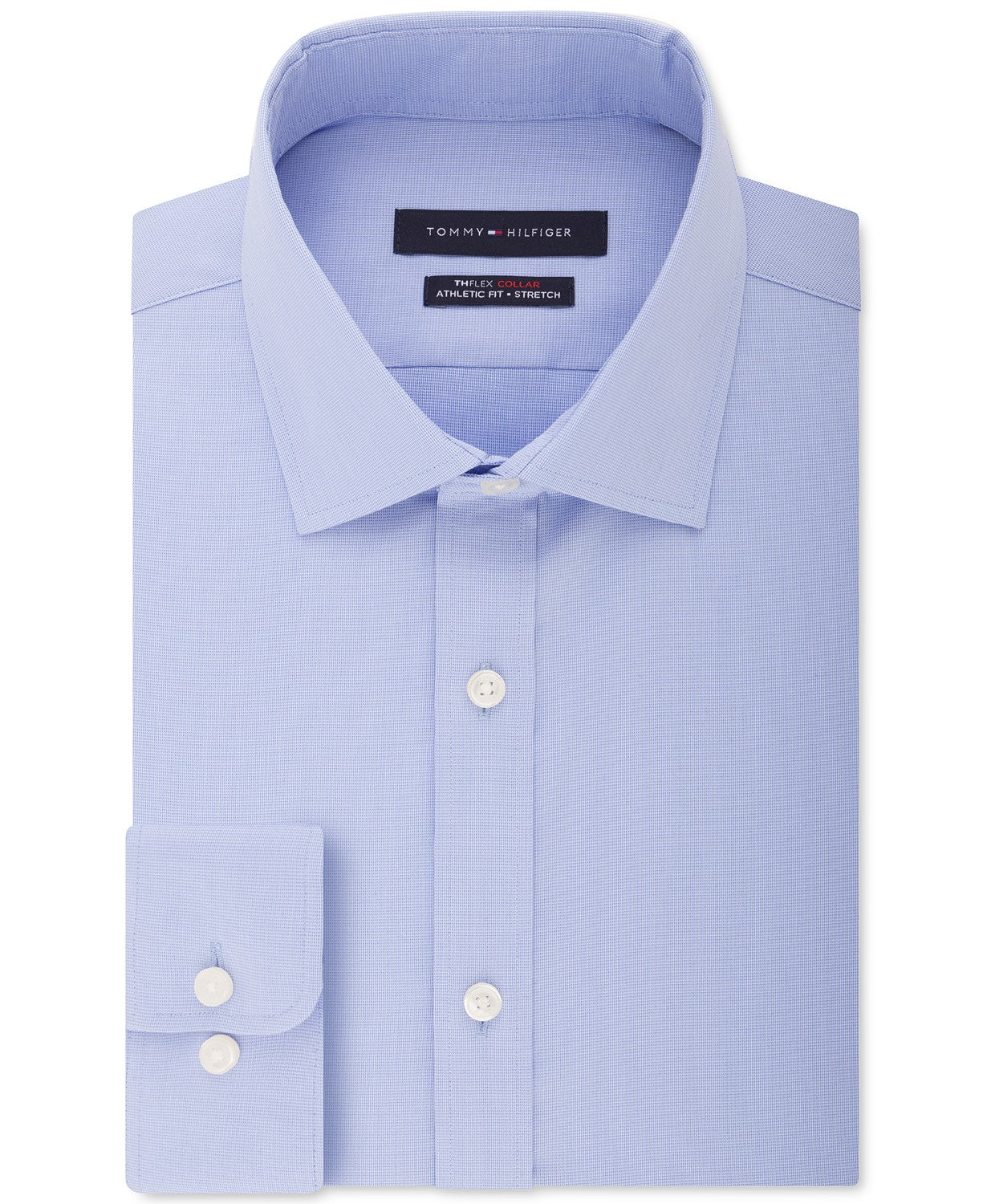 Camisa social masculina Tommy Hilfiger Athletic-Fit Flex Collar Azul Tamanho 16,5x36-37
