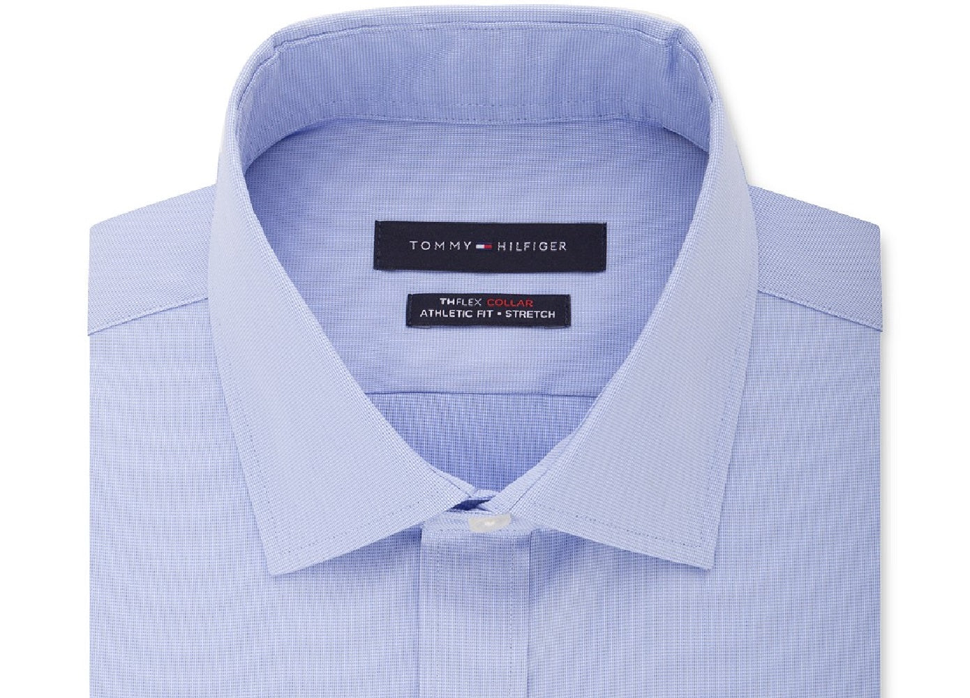 Camisa social masculina Tommy Hilfiger Athletic-Fit Flex Collar Azul Tamanho 16,5x36-37