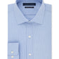 Camisa social Tommy Hilfiger masculina com ajuste atlético e desempenho elástico TH Flex Collar Fineline Stripe, azul, tamanho 17,5 x 34-35