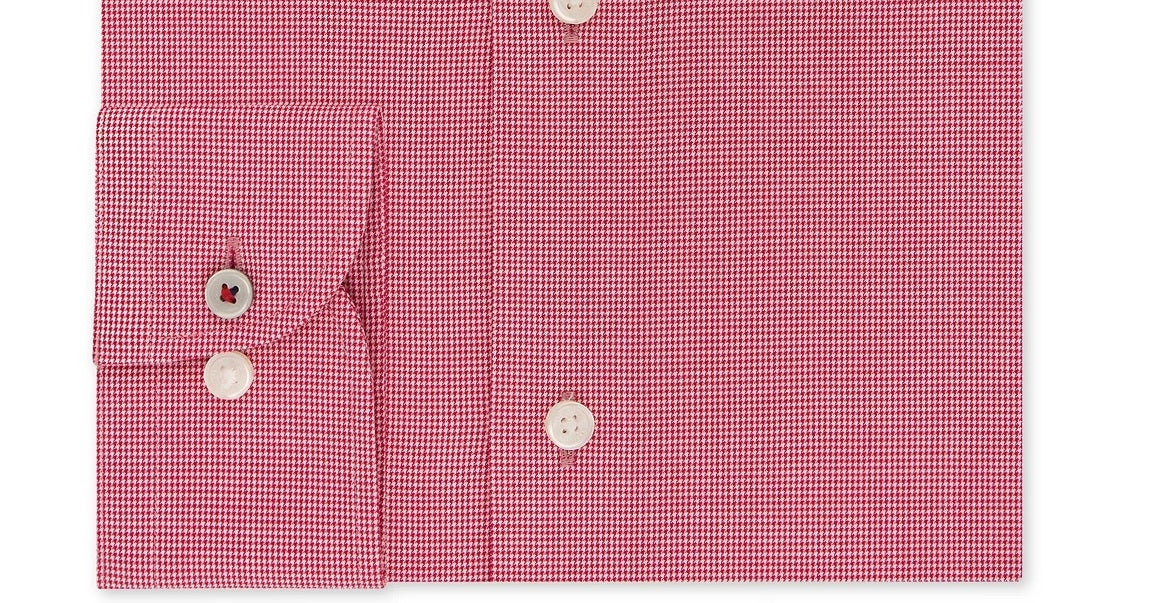 Camisa social masculina Tommy Hilfiger Slim-Fit, sem necessidade de passar, com estampa elástica, xadrez, vermelha brilhante, tamanho 16,5 x 32-33