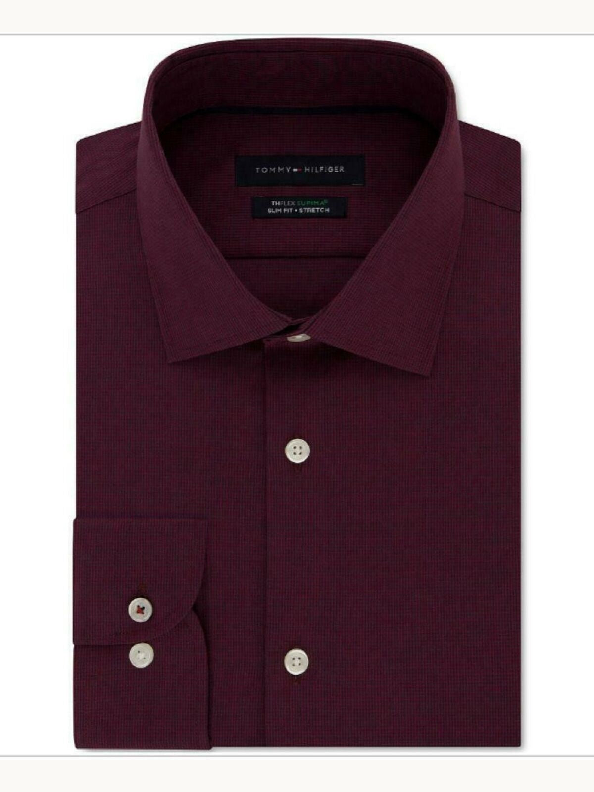 Camisa social masculina Tommy Hilfiger Performance Stretch Check tamanho 14,5x32-33