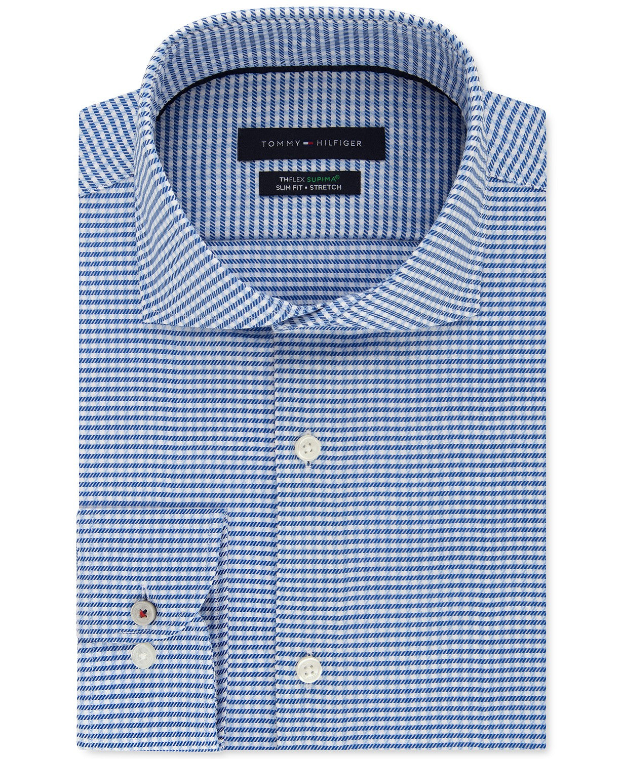 Camisa social masculina Tommy Hilfiger THFlex Supimar Stretch Check tamanho 15,5x32-33