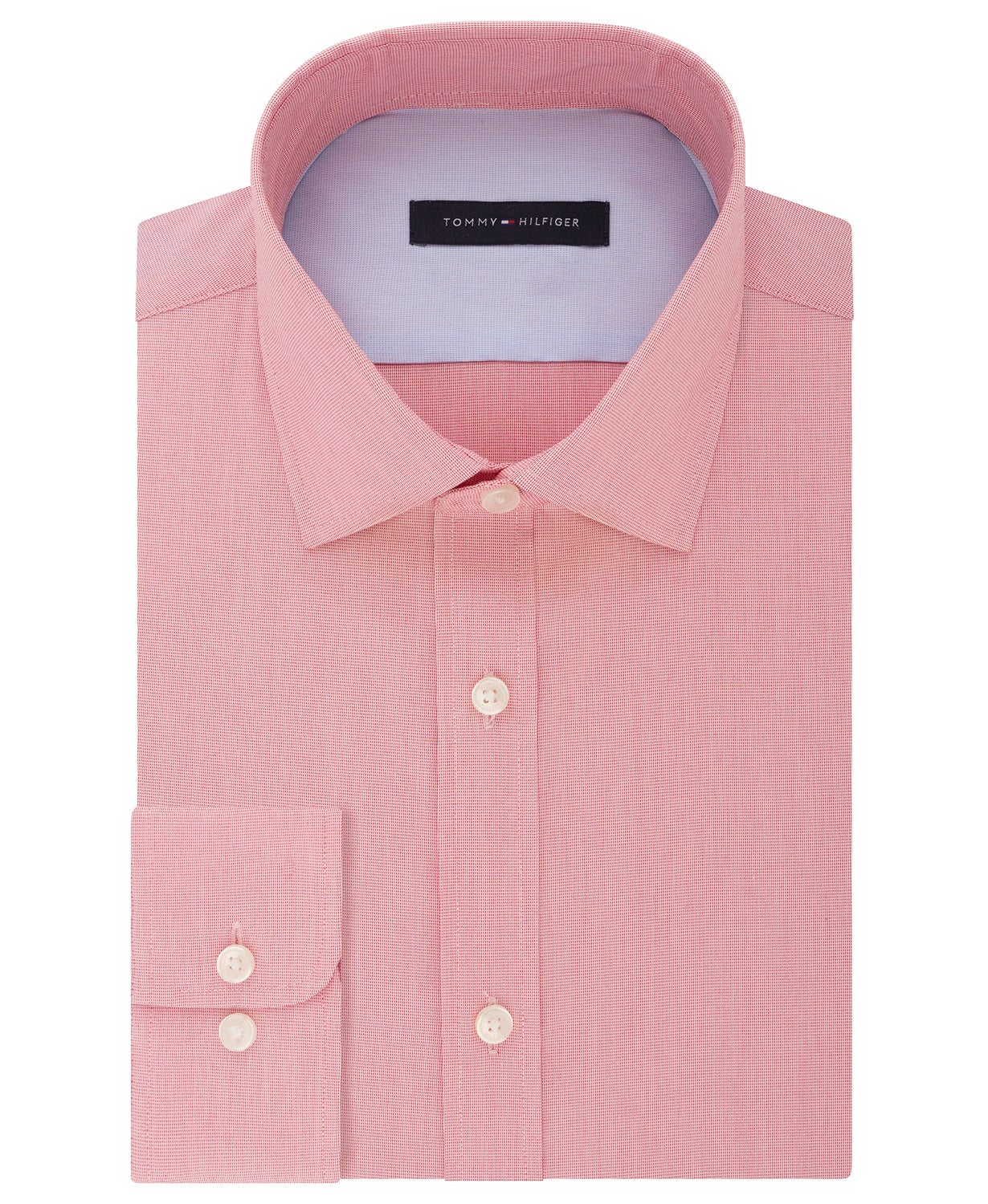 Camisa social masculina Tommy Hilfiger Athletic-Fit Moisture-Wicking Flex Performance, vermelha, tamanho 16,5 x 34-35