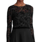 Vestido Ralph Lauren Feminino com Corpete de Renda Preto Tamanho 16