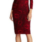 Vestido de coquetel Ralph Lauren feminino, com decote em V e comprimento até o joelho, vermelho, tamanho 16