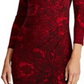 Vestido de coquetel Ralph Lauren feminino, com decote em V e comprimento até o joelho, vermelho, tamanho 16