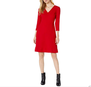 Vestido Dobby Fit-and-Flare Feminino Ralph Lauren Vermelho Tamanho 4