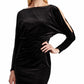 Vestido de veludo com mangas cortadas Lauren Ralph Lauren feminino, preto, tamanho 4