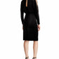 Vestido de veludo com mangas cortadas Lauren Ralph Lauren feminino, preto, tamanho 4
