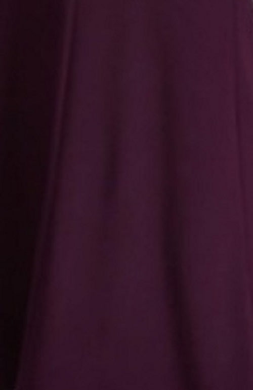 Vestido formal feminino Ralph Lauren roxo de veludo, manga curta, decote em V, comprimento total, estilo flare, roxo, tamanho 4