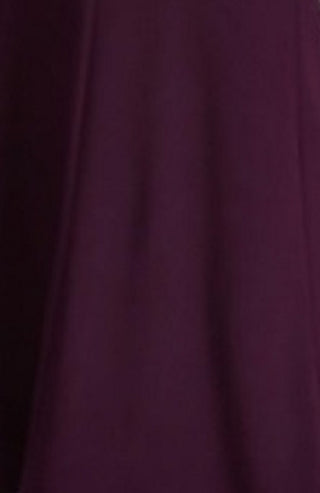 Vestido formal feminino Ralph Lauren roxo de veludo, manga curta, decote em V, comprimento total, estilo flare, roxo, tamanho 4