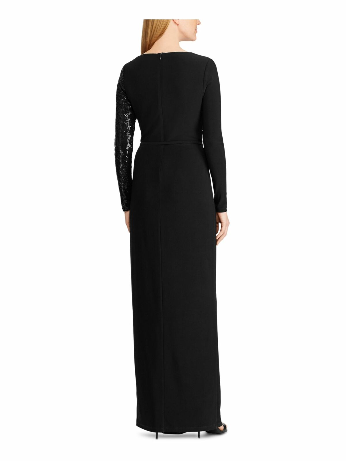 Vestido Ralph Lauren Feminino Manga Longa com Lantejoulas Preto Tamanho 4
