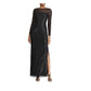 Vestido de noite feminino Ralph Lauren com lantejoulas, preto, tamanho 8