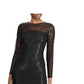 Vestido de noite feminino Ralph Lauren com lantejoulas, preto, tamanho 8