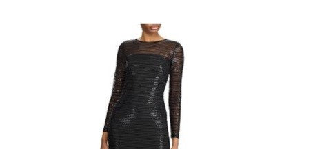 Vestido de noite feminino Ralph Lauren com lantejoulas, preto, tamanho 8
